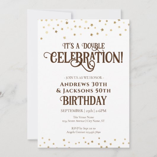 Dubbele Verjaardagsfeestster Confetti Kaart (Voorkant)