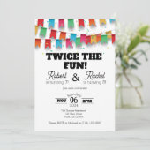 Dubbele verjaardagsuitnodiging Sjabloon Kaart (Staand voorkant)
