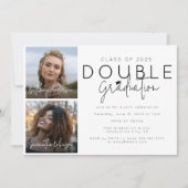Dubbele Viering 2 Foto Afstuderen Kaart (Voorkant)