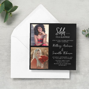 Dubbele Viering 2 Foto Verjaardag Kaart