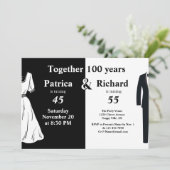 Dubbele Viering Gezamenlijke Verjaardag 100 Jaar Kaart (Staand voorkant)