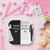 Dubbele Viering Gezamenlijke Verjaardag 100 Jaar Papieren Bordje (Feest)