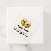 Dubbele Viering Gezamenlijke Verjaardag Goud en Zw Bedankjes Labels (In situ)