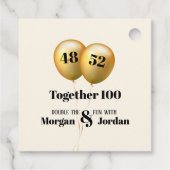 Dubbele Viering Gezamenlijke Verjaardag Goud en Zw Bedankjes Labels (Achterkant)