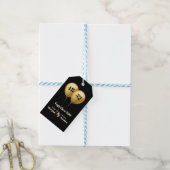 Dubbele Viering Gezamenlijke Verjaardag Goud en Zw Cadeaulabel (Met Touw)