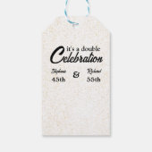 Dubbele Viering Gezamenlijke Verjaardag Goud Wit Cadeaulabel (Achterkant)