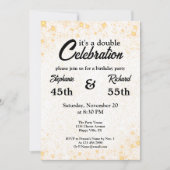 Dubbele Viering Gezamenlijke Verjaardag Goud Wit Kaart (Voorkant)