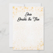 Dubbele Viering Gezamenlijke Verjaardag Goud Wit Kaart (Achterkant)