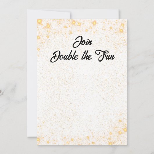 Dubbele Viering Gezamenlijke Verjaardag Goud Wit Kaart (Achterkant)