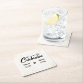 Dubbele Viering Gezamenlijke Verjaardag Goud Wit Kartonnen Onderzetters (Insitu)