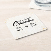 Dubbele Viering Gezamenlijke Verjaardag Goud Wit Kartonnen Onderzetters (Schuin)