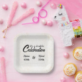 Dubbele Viering Gezamenlijke Verjaardag Goud Wit Papieren Bordje (Feest)