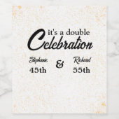 Dubbele Viering Gezamenlijke Verjaardag Goud Wit Wijn Etiket (Enkel label)