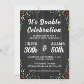 Dubbele viering gezamenlijke verjaardagsfeestuitno kaart (Voorkant)