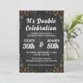 Dubbele viering gezamenlijke verjaardagsfeestuitno kaart (Staand voorkant)