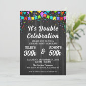 Dubbele viering gezamenlijke verjaardagsfeestuitno kaart (Staand voorkant)