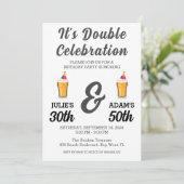 Dubbele viering gezamenlijke verjaardagsfeestuitno kaart (Staand voorkant)