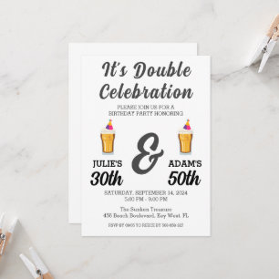 Dubbele viering gezamenlijke verjaardagsfeestuitno kaart