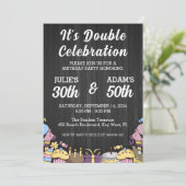 Dubbele viering gezamenlijke verjaardagsfeestuitno kaart (Staand voorkant)
