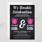 Dubbele viering gezamenlijke verjaardagsfeestuitno kaart (Voorkant / Achterkant)