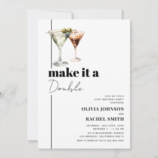 Dubbele viering Martini gezamenlijke verjaardag pa Kaart (Voorkant)