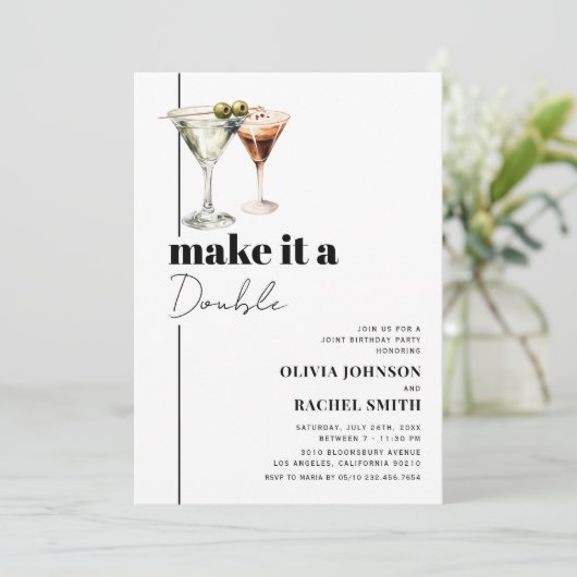 Dubbele viering Martini gezamenlijke verjaardag pa Kaart (Staand voorkant)