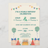 Dubbele Viering Verjaardag Kaart (Voorkant / Achterkant)