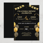 Dubbele viering verjaardag uitnodiging (Voorkant / Achterkant)