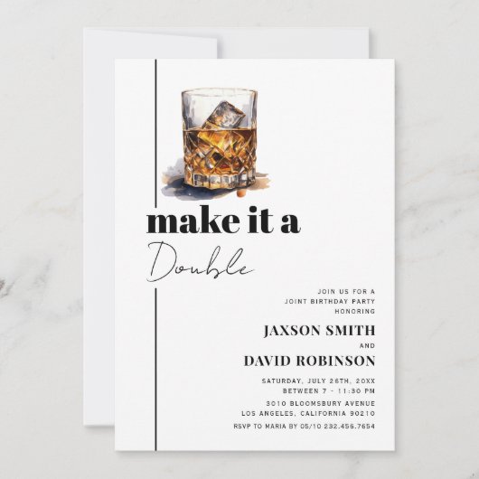Dubbele viering Whiskey gezamenlijke verjaardag pa Kaart (Voorkant)