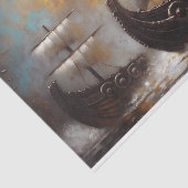 Dubbele Viking Schepen Decoupage Tissuepapier (Detail)