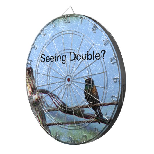 Dubbele visie, grackle op een lijn dartbord (Voorkant Rechts)