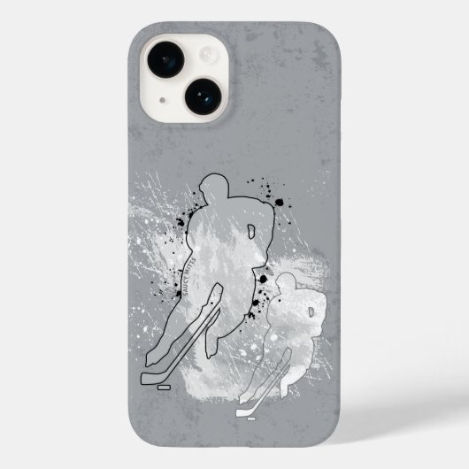 Dubbele Vision Hockey Player Grey Case-Mate iPhone Case (Achterkant)