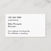 Dubbele Visitekaartjes voor motorvoertuigen (Achterkant)