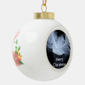 Dubbele vlamveren en reflectie keramische bal ornament (Links)