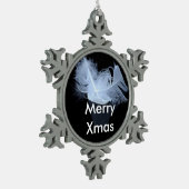 Dubbele vlamveren en reflectie tin sneeuwvlok ornament (Links)