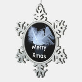 Dubbele vlamveren en reflectie tin sneeuwvlok ornament (Rechts)