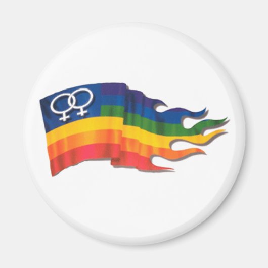 Dubbele Vrouw Pride Flag Magneet (Voorkant)