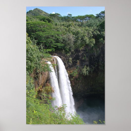 Dubbele waterval, Wailua Herfsten Kauai Hawaii Poster (Voorkant)