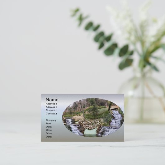 Dubbele watervallen boven raketten kort visitekaartje (Staand voorkant)