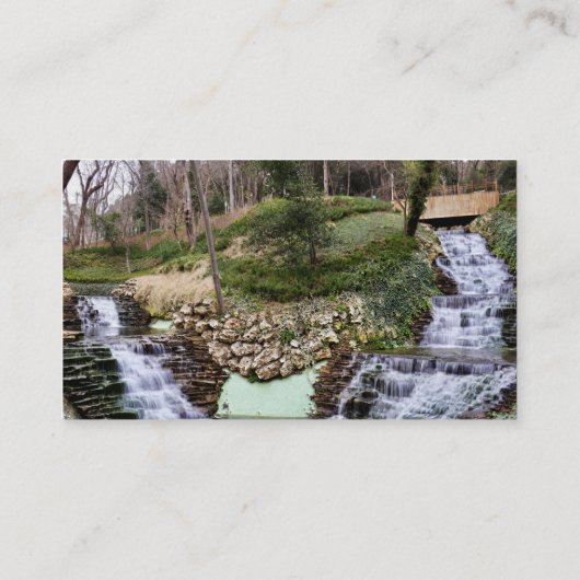 Dubbele watervallen boven raketten kort visitekaartje (Achterkant)