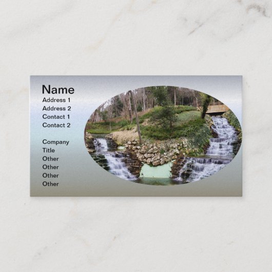 Dubbele watervallen boven raketten kort visitekaartje (Voorkant)