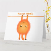 Dubbele wenskaart hang in there! Poes Kaart (Gele Bloem)