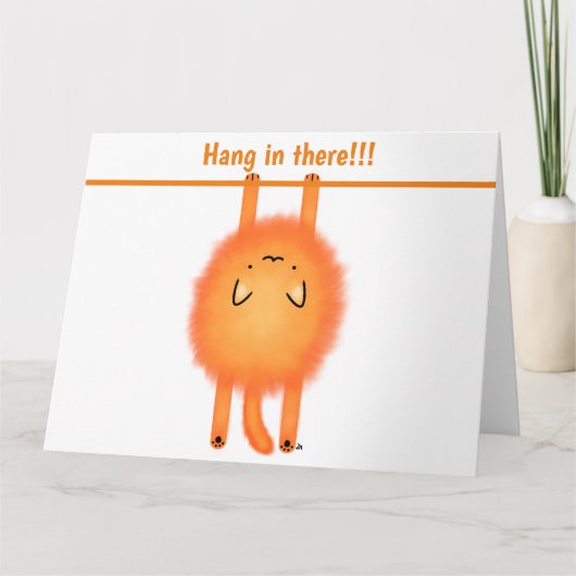 Dubbele wenskaart hang in there! Poes Kaart (Voorkant)