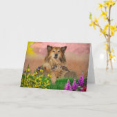 Dubbele wenskaart kaart (Gele Bloem)