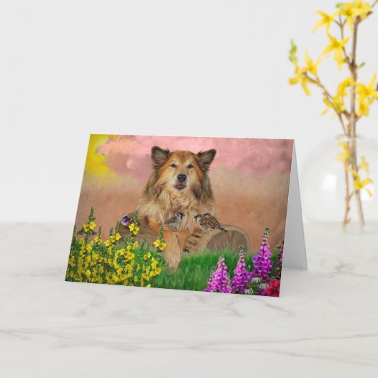 Dubbele wenskaart kaart (Gele Bloem)