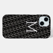 Dubbele white monogrammed Case-Mate iPhone case (Achterkant (horizontaal))