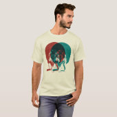 Dubbele wolf in de nacht t-shirt (Voorkant volledig)