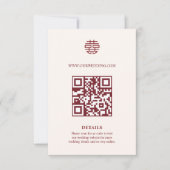 Dubbele Xi QR-code Chinese Trouwensluitkaart Save The Date (Voorkant)