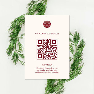Dubbele Xi QR-code Chinese Trouwensluitkaart Save The Date