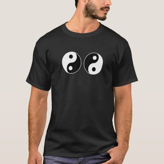 Dubbele Ying Yang Feng Shui Yin Yang T-shirt (Voorkant)